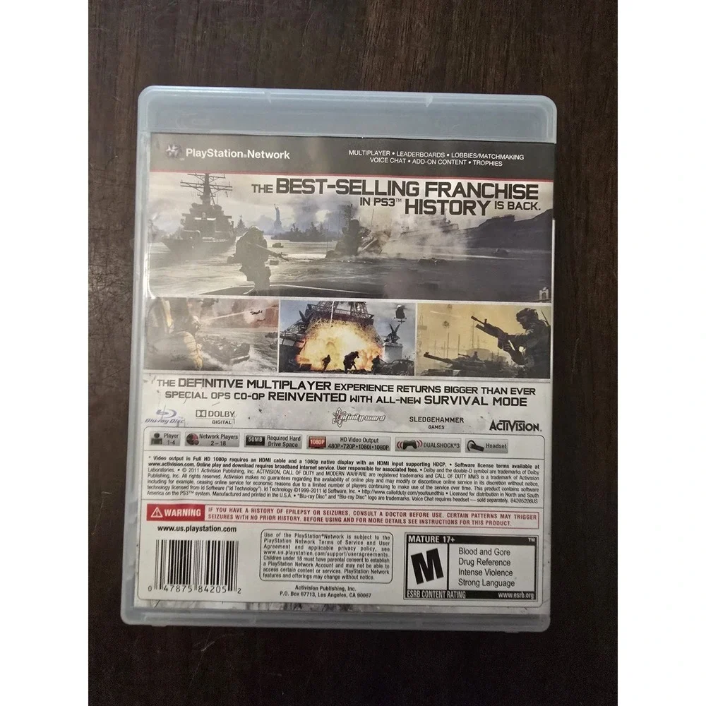 Call of Duty MW3 Modern Warfare 3 Sony PlayStation 3 Ps3 COD Complete Tested‎